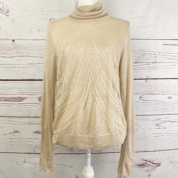 Women's gold turtleneck sweater Clearance